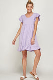 SALE - LAVENDER RUFFLE SUMMER DRESS