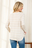 SALE - OATMEAL/IVORY STRIPE LONG SLEEVE